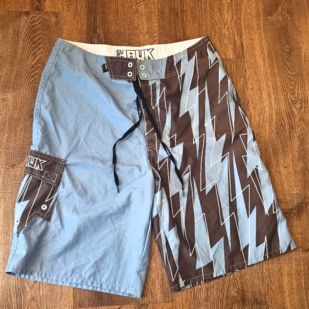 Tony Hawk Light Blue and Black Shorts Size 32